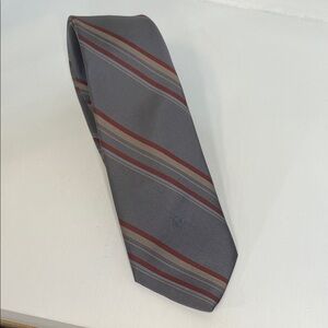 Dior Gray and Red Vintage Striped Men's Tie